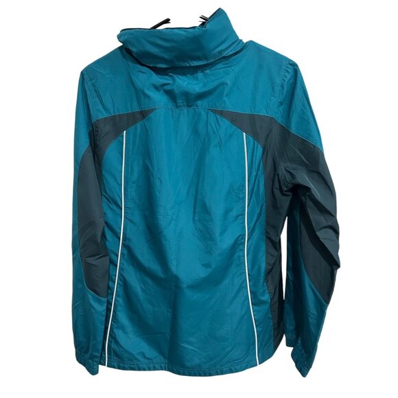 Aerie Fit Womens Teal Dark Gray Full Zip Lightweight Jacket Sz Large - Picture 2 of 11